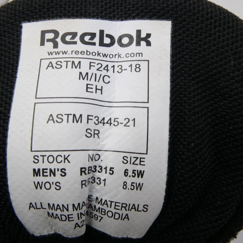 Reebok Nanoflex Unisex Men's US 6.5 - WO 8.5 Tr Black Safety Athletic Work Shoe